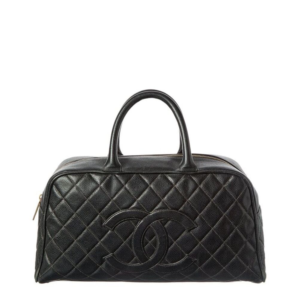 Chanel Black Caviar Leather Cambon Boston Bag Caviar (Authentic Pre-Loved)